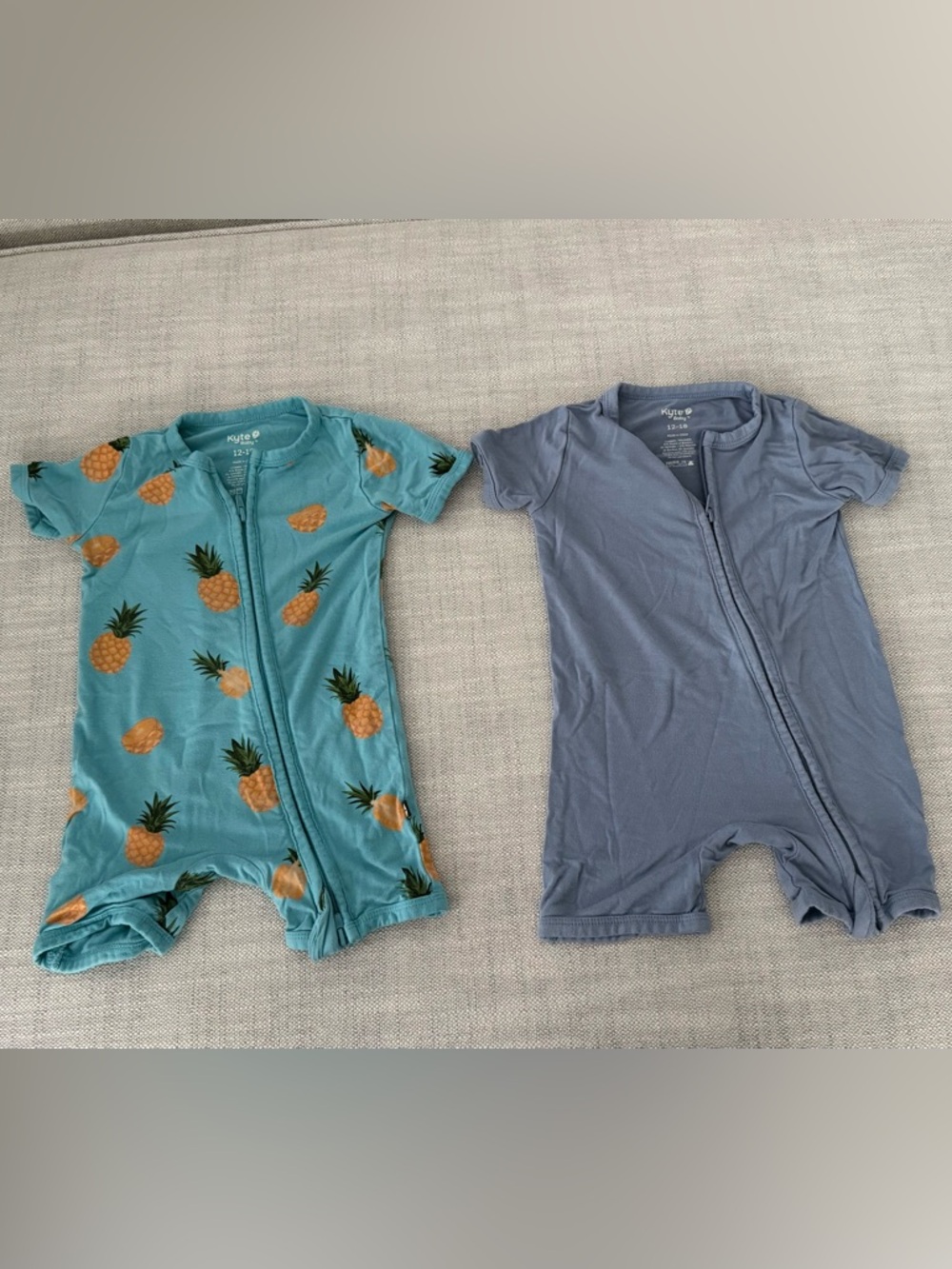 Lot of 2 - Kyte BABY Shortall Rompers - 12-18 months